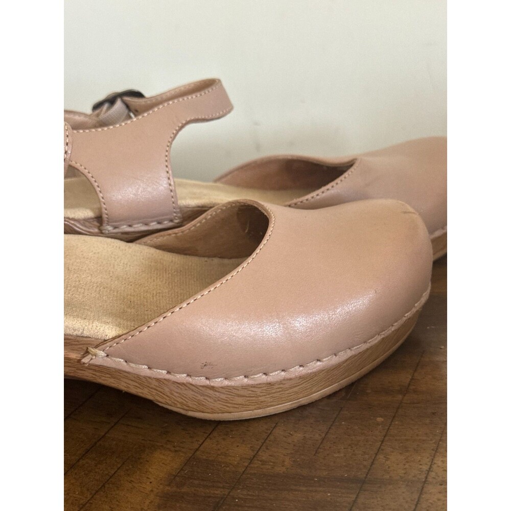 Dansko Beige Leather Closed Toe Sandals Clogs Mary Jane Womens 38 7.5/8 - Picture 10 of 10